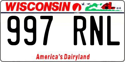 WI license plate 997RNL