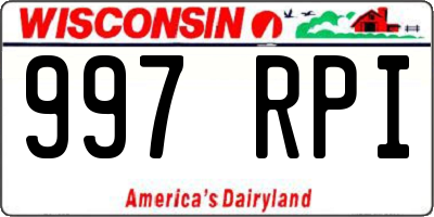 WI license plate 997RPI