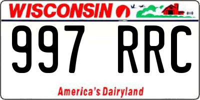 WI license plate 997RRC