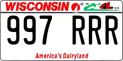 WI license plate 997RRR