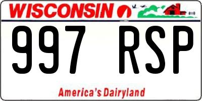 WI license plate 997RSP