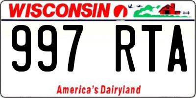WI license plate 997RTA