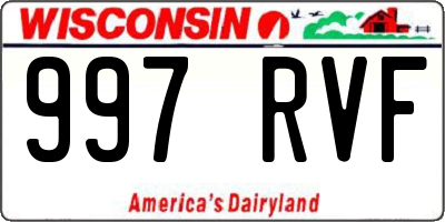 WI license plate 997RVF