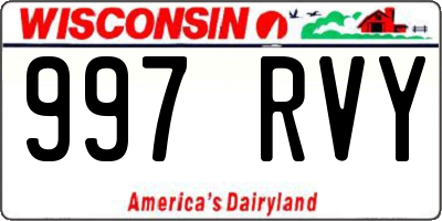 WI license plate 997RVY