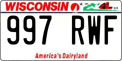WI license plate 997RWF