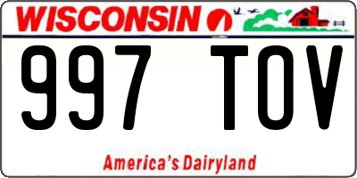 WI license plate 997TOV