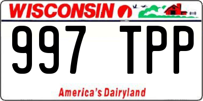 WI license plate 997TPP