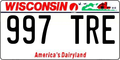 WI license plate 997TRE