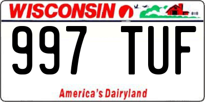 WI license plate 997TUF