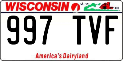 WI license plate 997TVF
