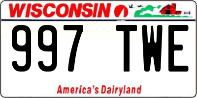 WI license plate 997TWE
