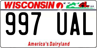 WI license plate 997UAL