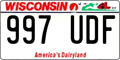WI license plate 997UDF