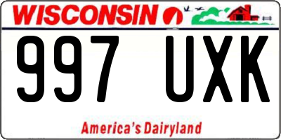 WI license plate 997UXK
