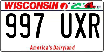 WI license plate 997UXR