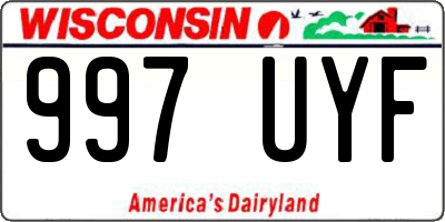 WI license plate 997UYF