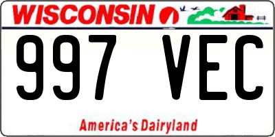 WI license plate 997VEC