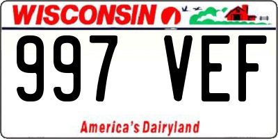 WI license plate 997VEF