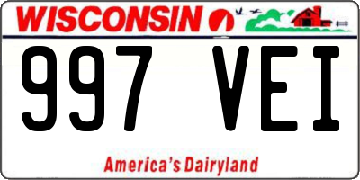 WI license plate 997VEI