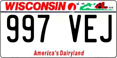 WI license plate 997VEJ