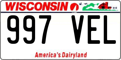WI license plate 997VEL
