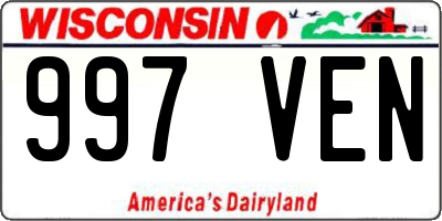 WI license plate 997VEN