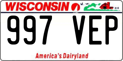 WI license plate 997VEP