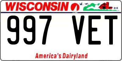 WI license plate 997VET