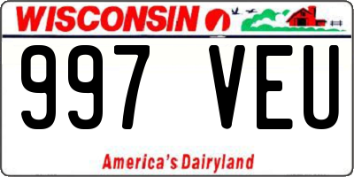 WI license plate 997VEU