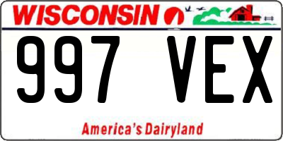 WI license plate 997VEX
