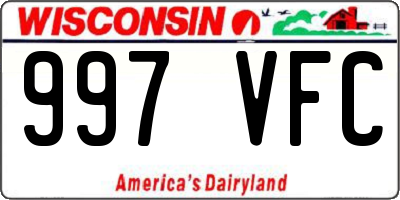 WI license plate 997VFC