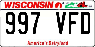 WI license plate 997VFD