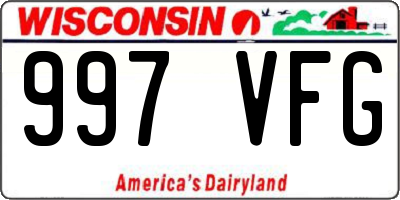 WI license plate 997VFG