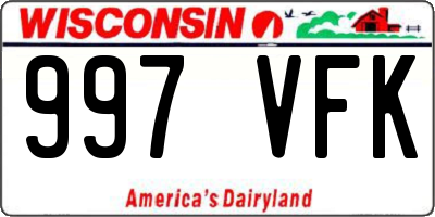 WI license plate 997VFK