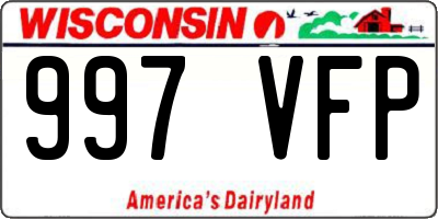 WI license plate 997VFP