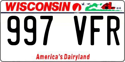 WI license plate 997VFR