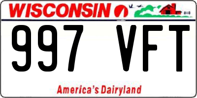 WI license plate 997VFT
