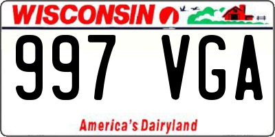 WI license plate 997VGA