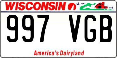 WI license plate 997VGB