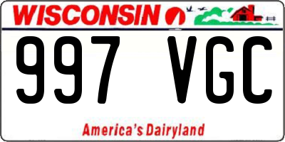 WI license plate 997VGC