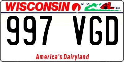 WI license plate 997VGD