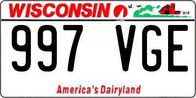 WI license plate 997VGE
