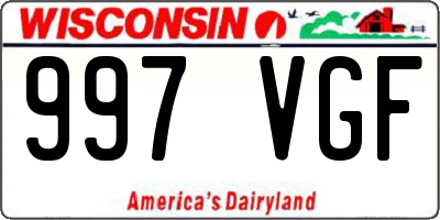 WI license plate 997VGF