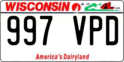 WI license plate 997VPD
