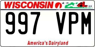 WI license plate 997VPM