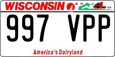 WI license plate 997VPP