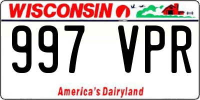 WI license plate 997VPR