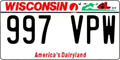 WI license plate 997VPW