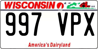 WI license plate 997VPX