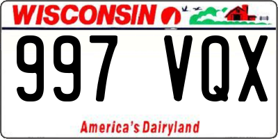 WI license plate 997VQX